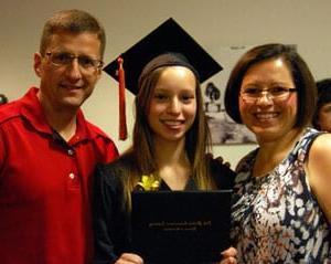 The espinoza family at graduation